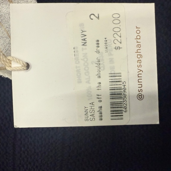 NWT 100% Cotton Knit Off the Shoulder Midi Dress in Navy Blue - Picture 7 of 10